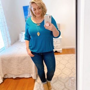 Pinkblush Women’s Casual Peplum Top